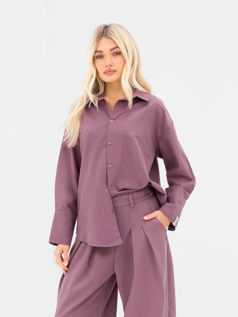 Sabrina Oversized Shirt - Dusty Rose