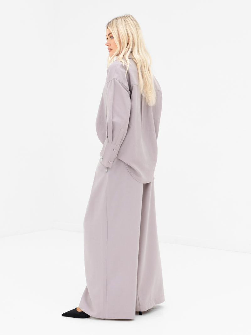 Sabrina Oversized Shirt - Pebble