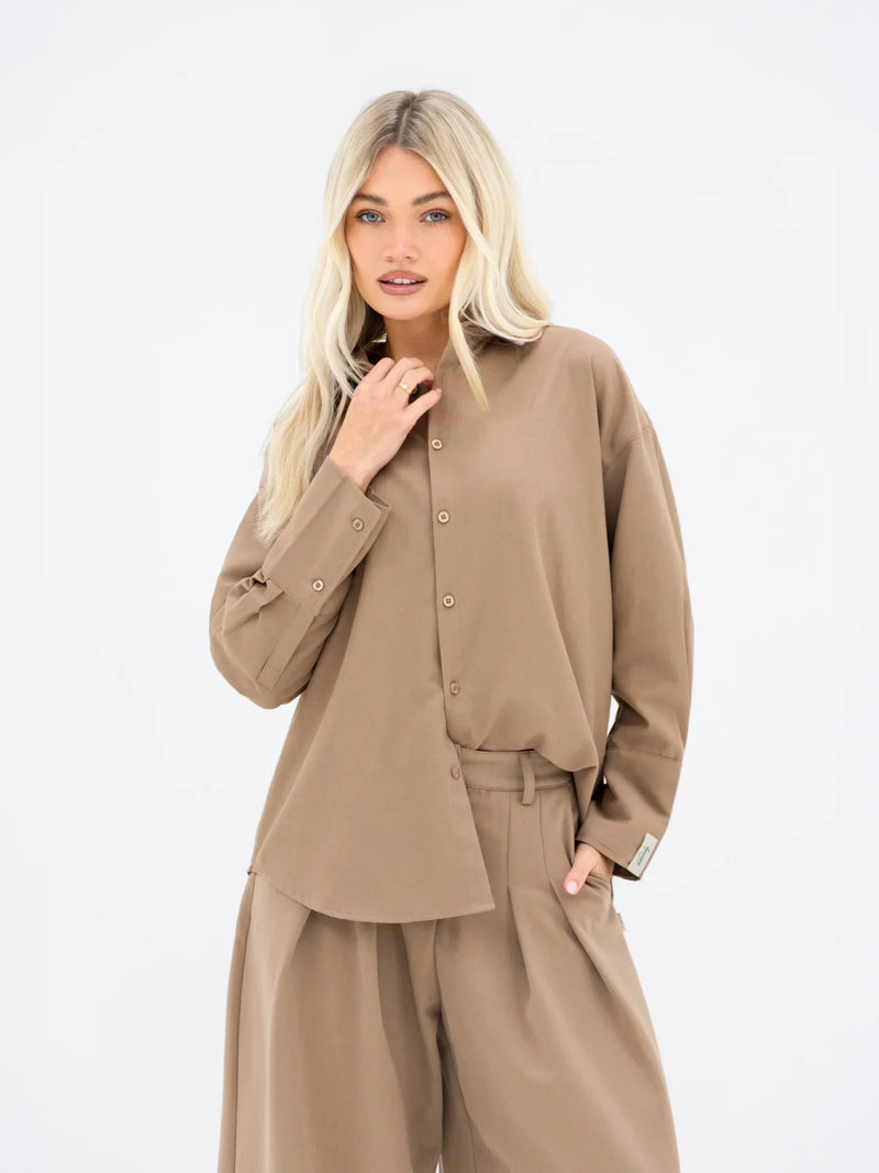Sabrina Oversized Shirt - Tan
