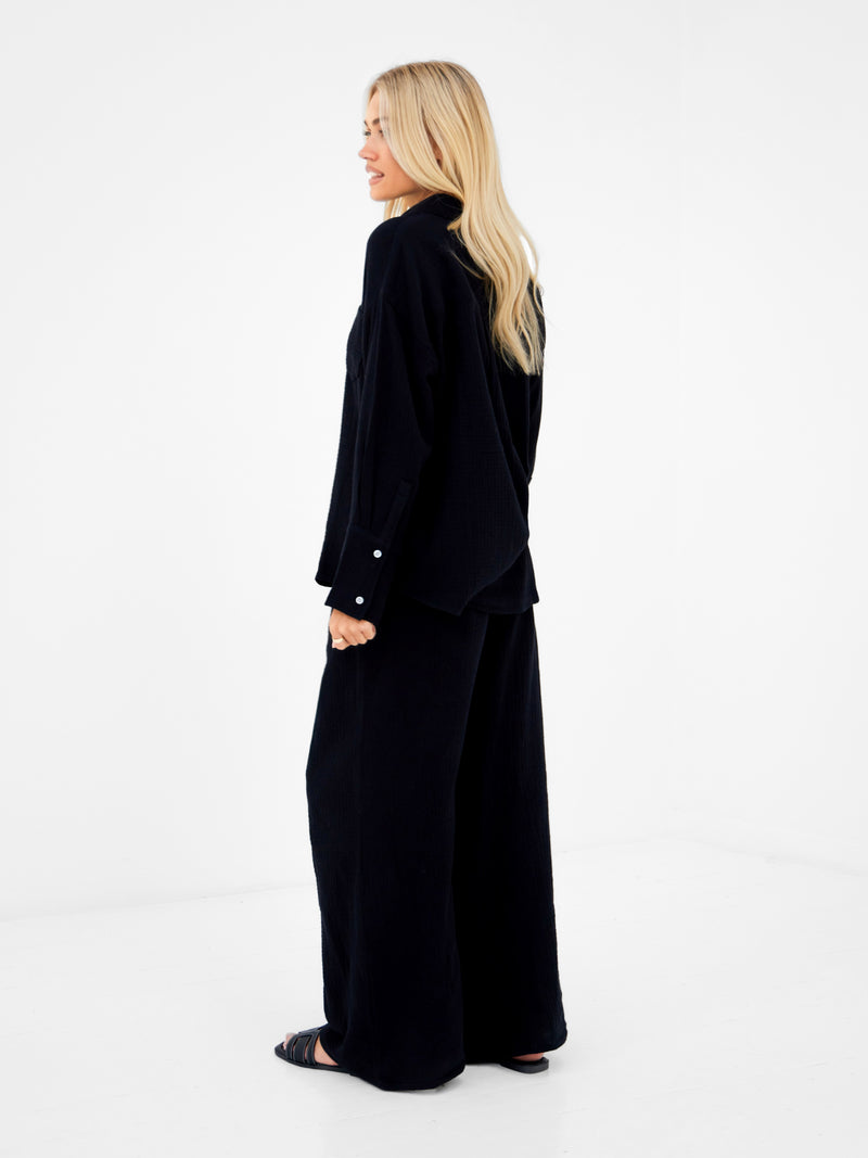 Mila Oversized Shirt - Black