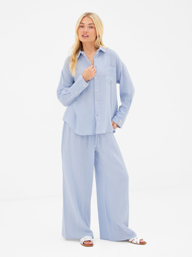 Mila Oversized Shirt - Summer Blue