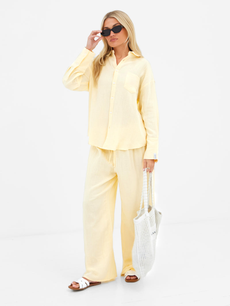 Mila Oversized Shirt - Butter Yellow