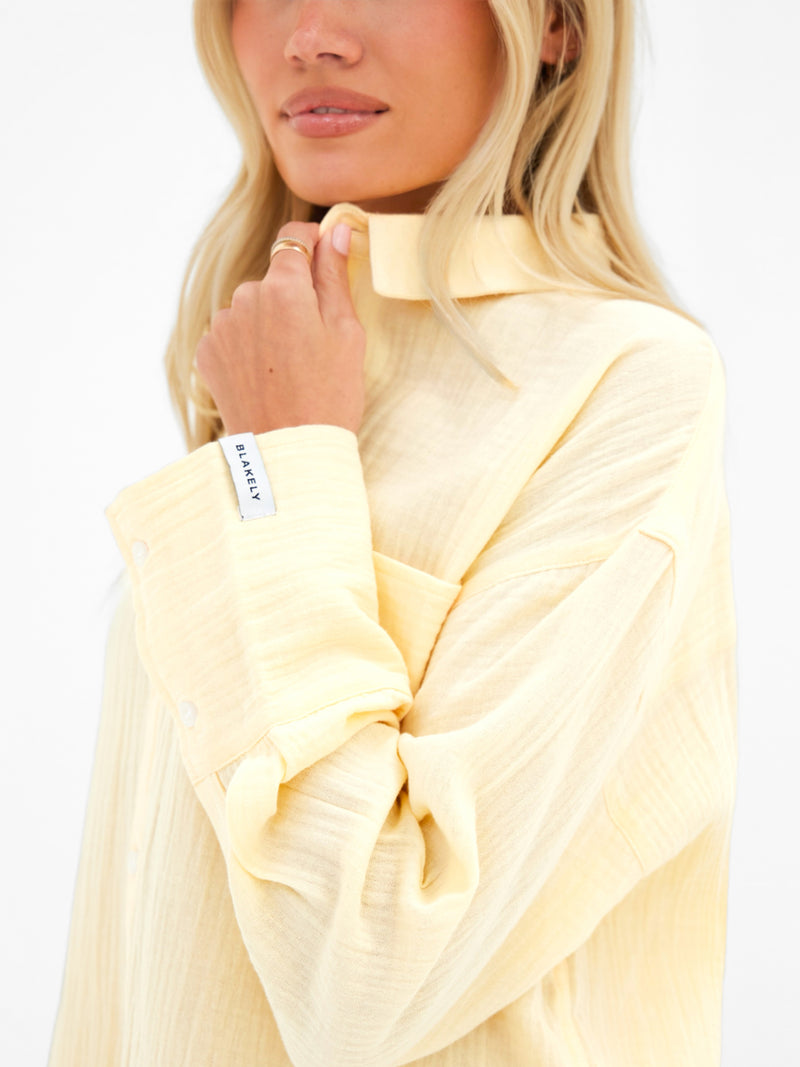 Mila Oversized Shirt - Butter Yellow