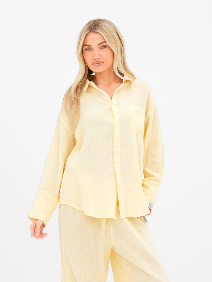 Mila Oversized Shirt - Butter Yellow