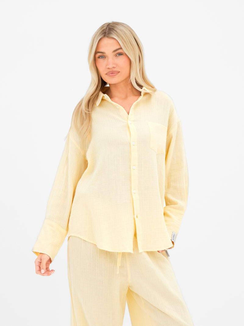 Mila Oversized Shirt - Butter Yellow