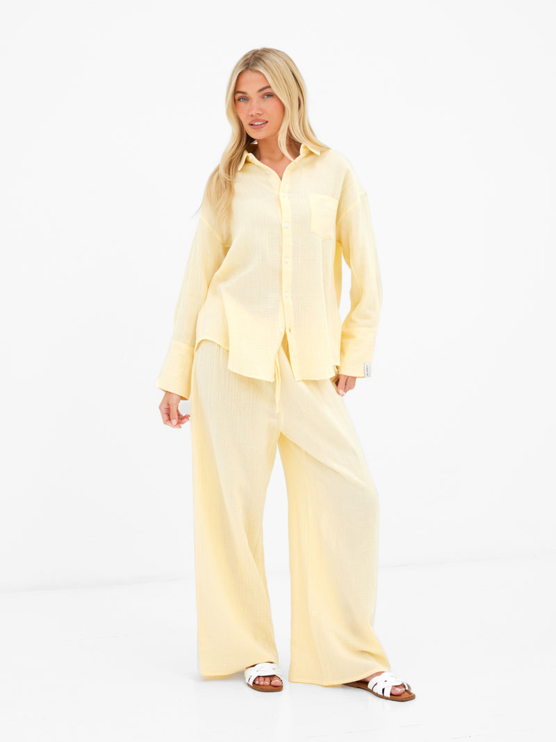 Mila Oversized Shirt - Butter Yellow