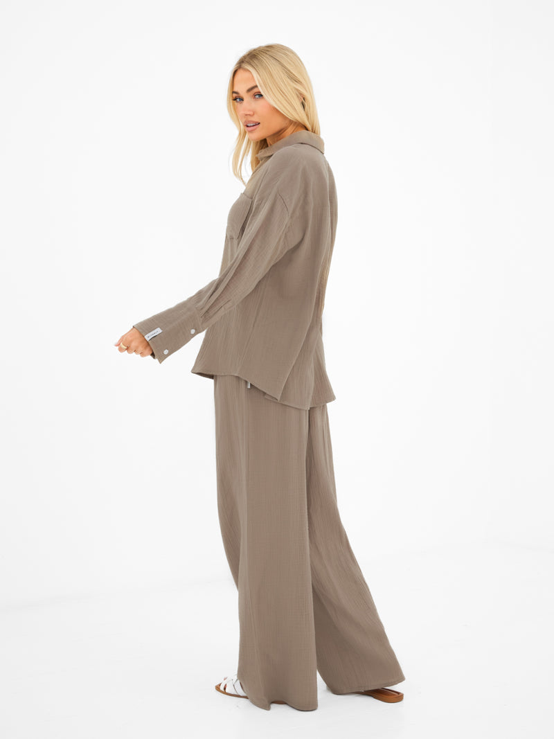 Mila Oversized Shirt - Tan