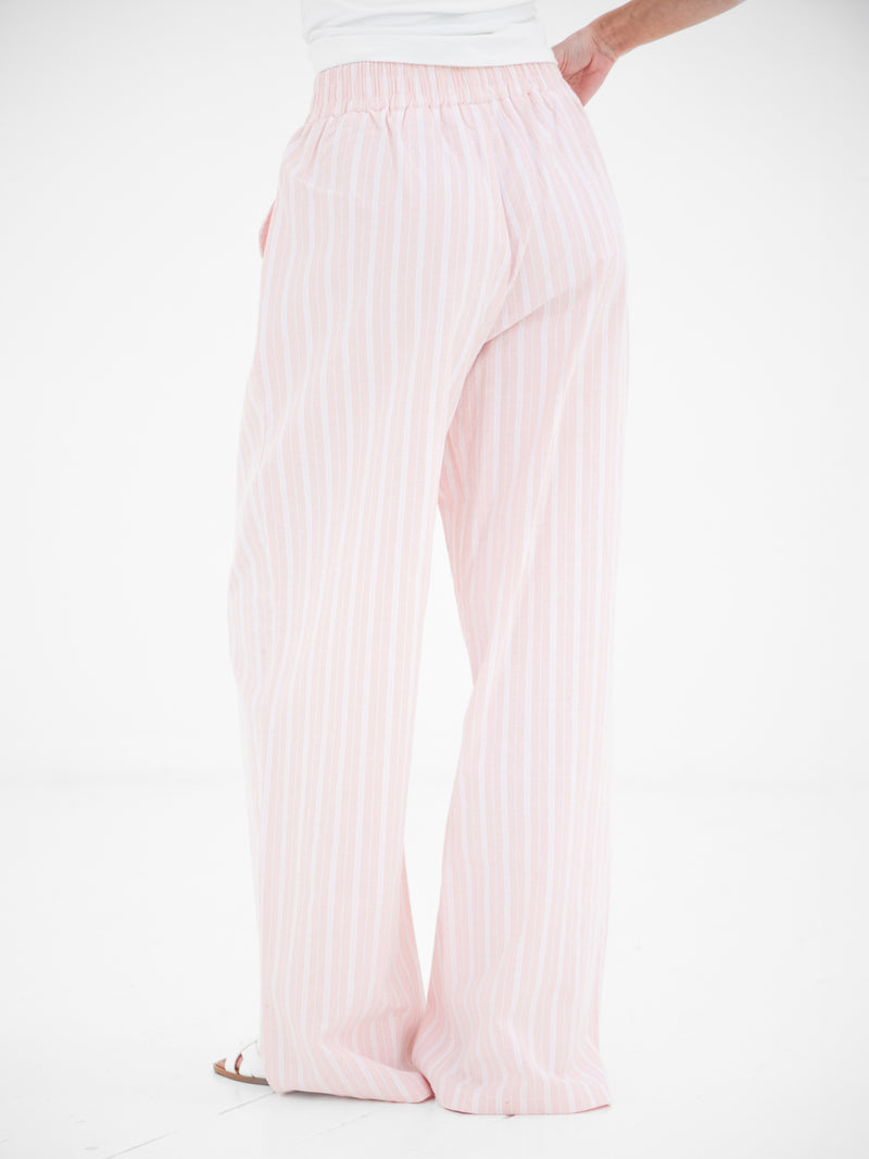 Elena Stripe Trousers - Light Pink