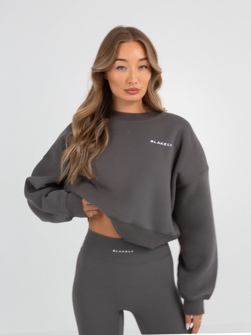 Soho Cropped Jumper - Charcoal