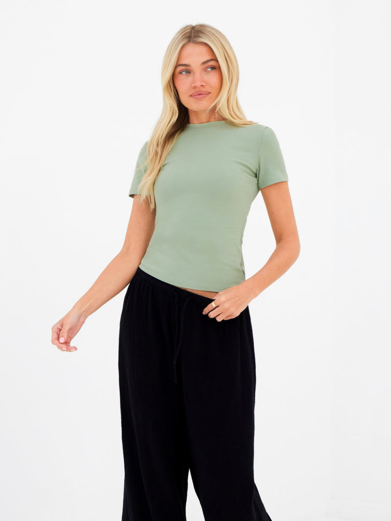 Lucia Baby Tee - Sage Green