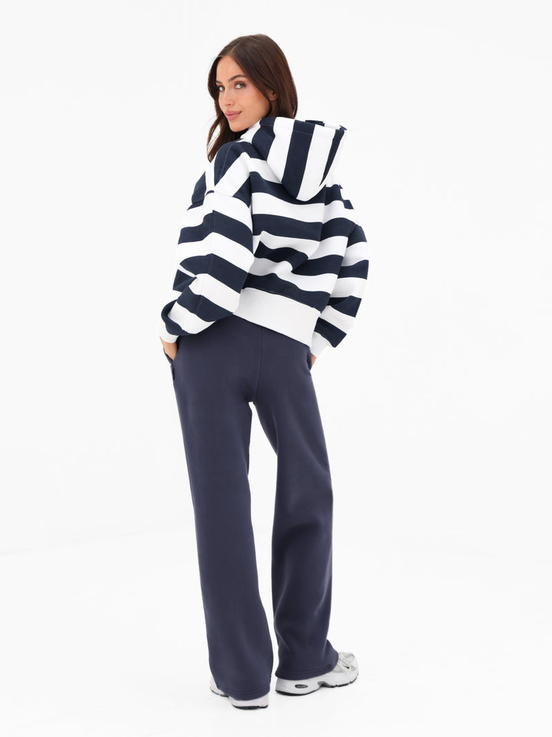 Isabel Wide Leg Sweatpants - True Navy