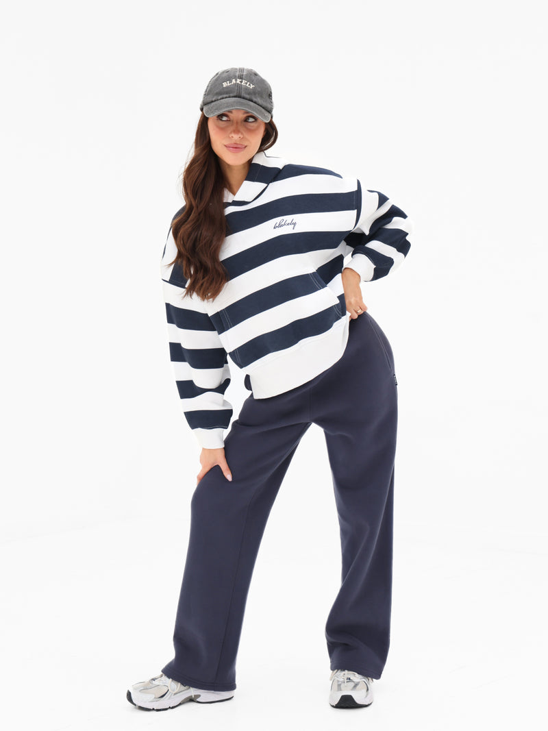 Isabel Wide Leg Sweatpants - True Navy