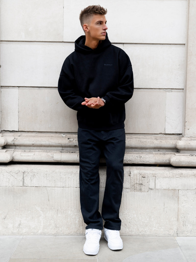 Rhys Relaxed Hoodie - Black