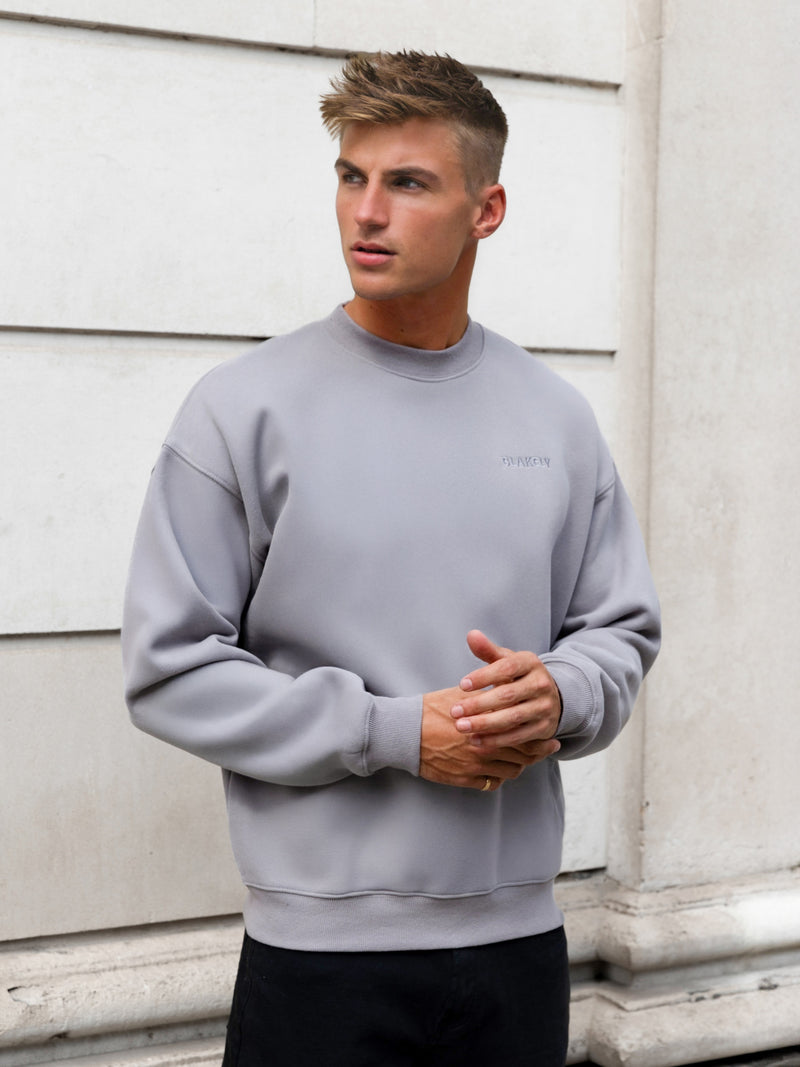 Rhys Relaxed Jumper - Mid Grey