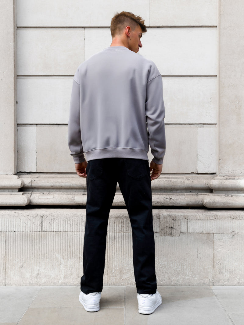 Rhys Relaxed Jumper - Mid Grey