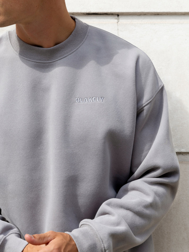 Rhys Relaxed Jumper - Mid Grey