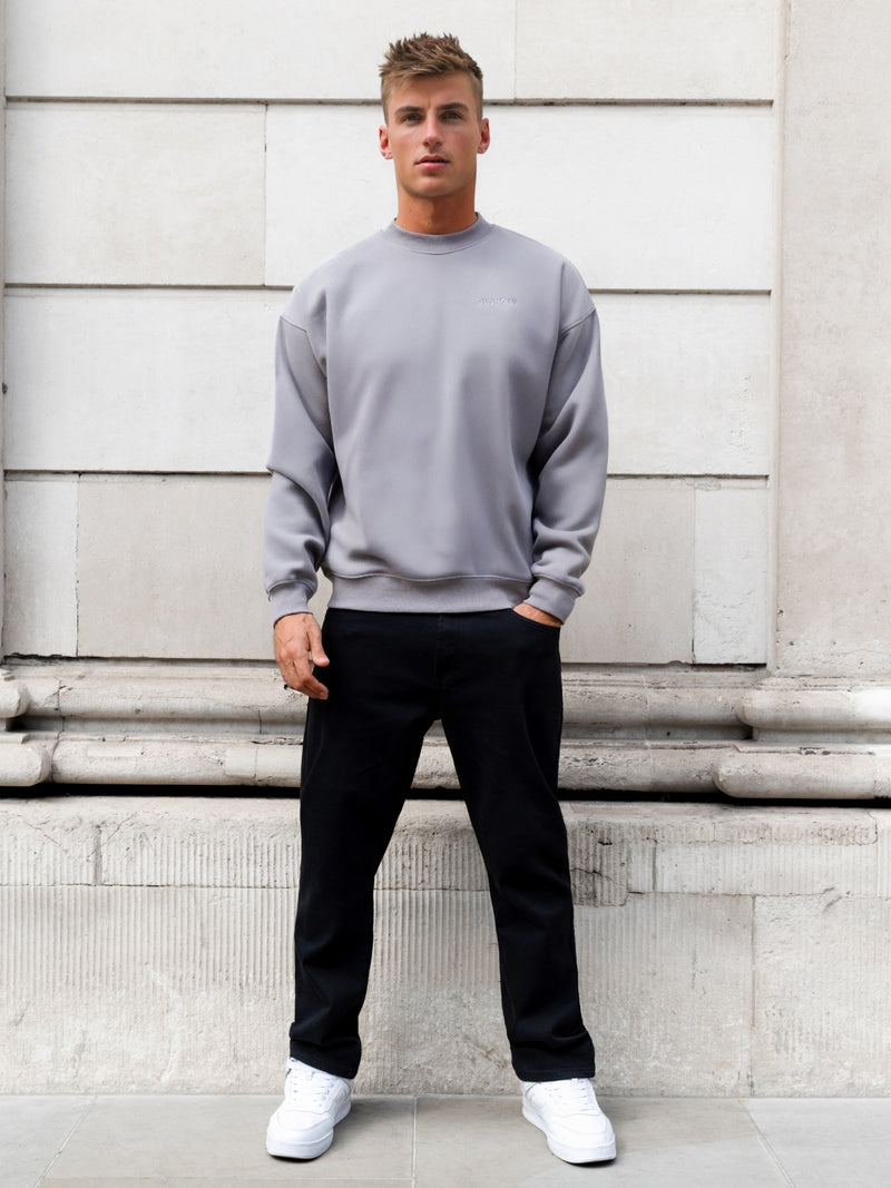 Rhys Relaxed Jumper - Mid Grey