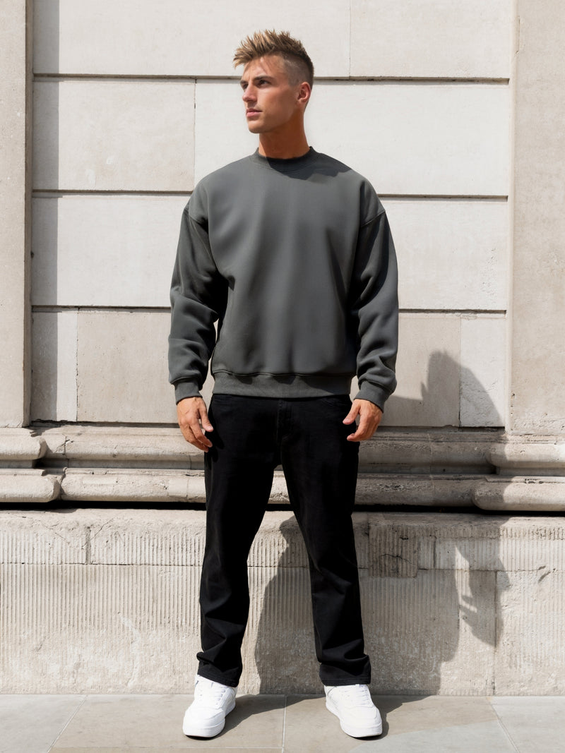 Declan Relaxed Jumper - Khaki Grey