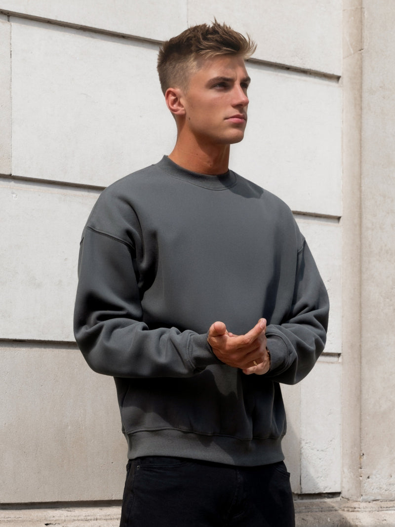 Declan Relaxed Jumper - Khaki Grey
