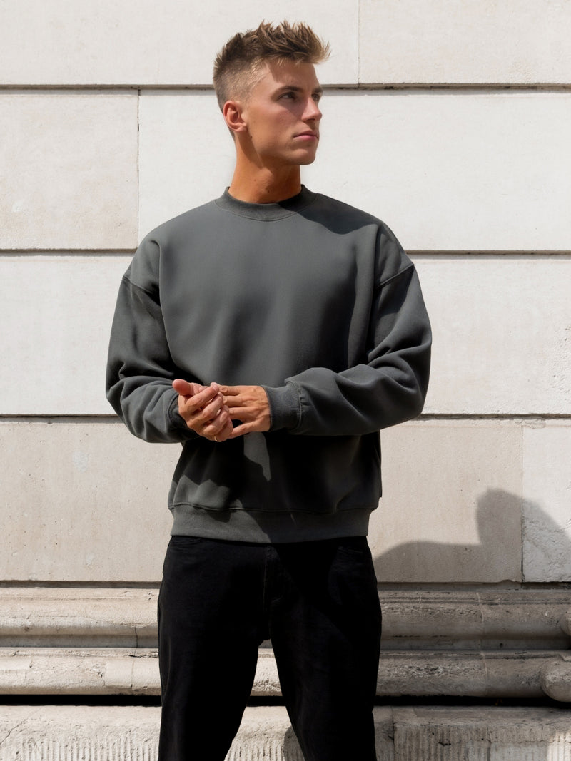 Declan Relaxed Jumper - Khaki Grey