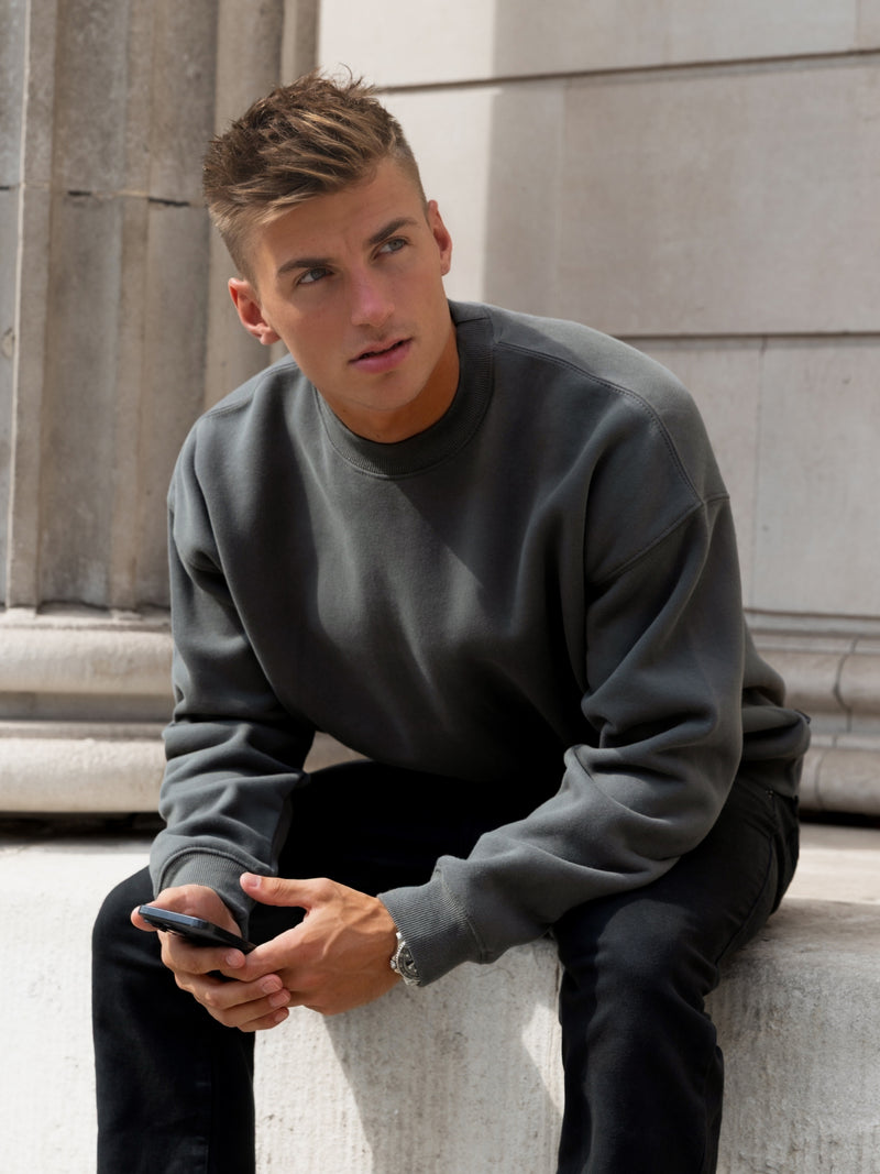 Declan Relaxed Jumper - Khaki Grey