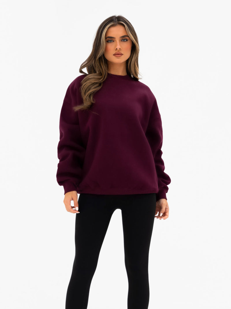Kayla Oversized Jumper - Dark Cherry