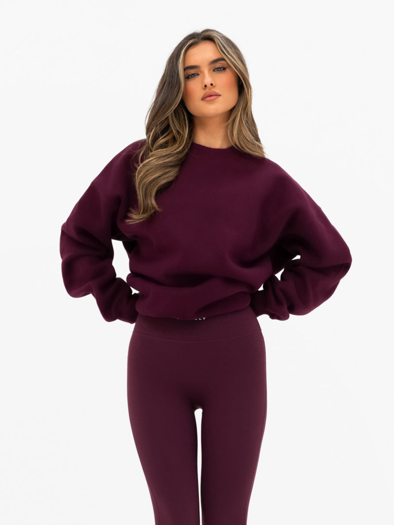 Kayla Oversized Jumper - Dark Cherry