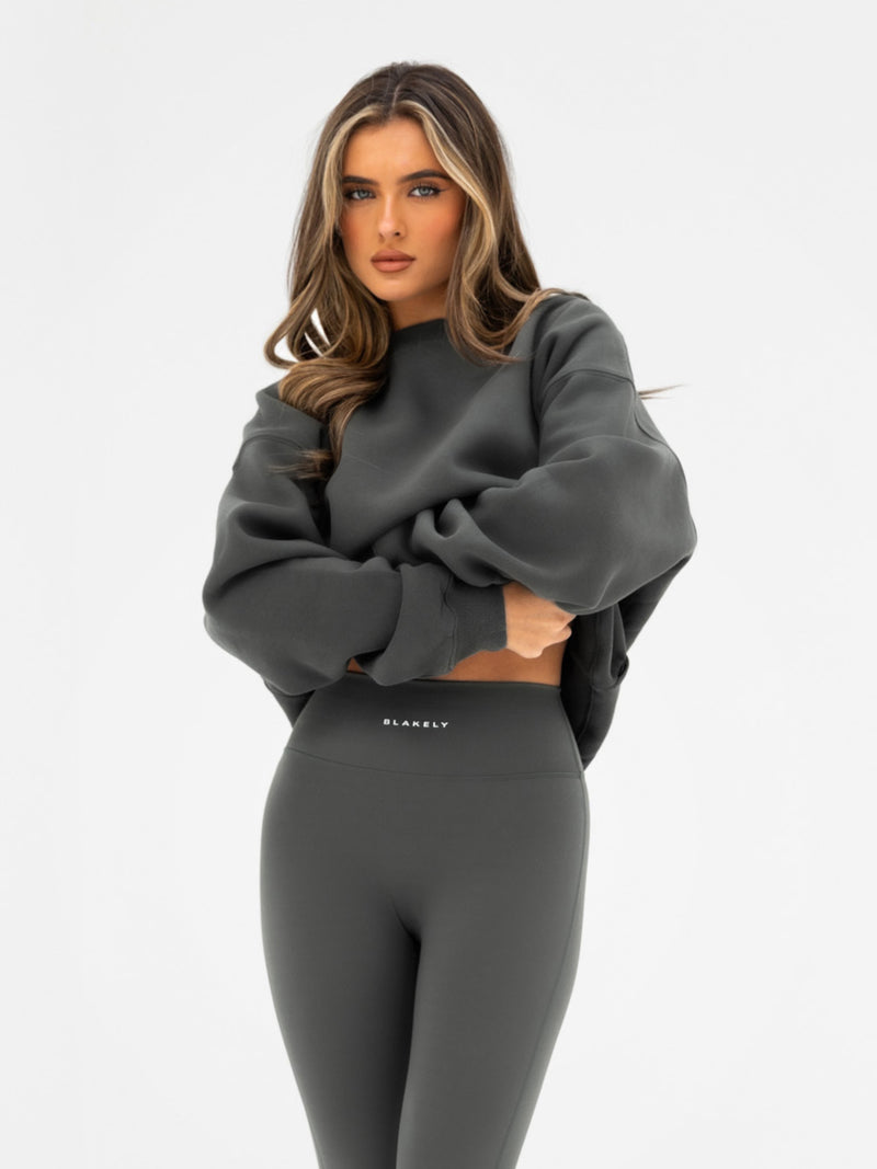 Kayla Oversized Jumper - Khaki Grey