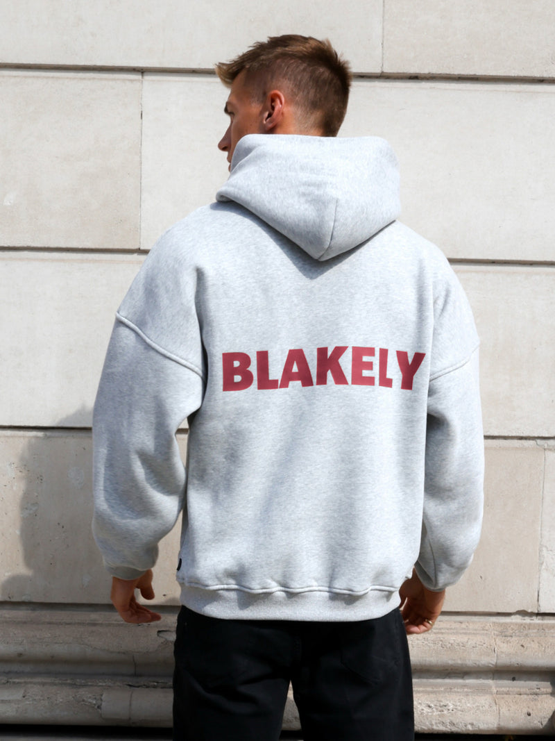 Declan Relaxed Hoodie - Marl Grey