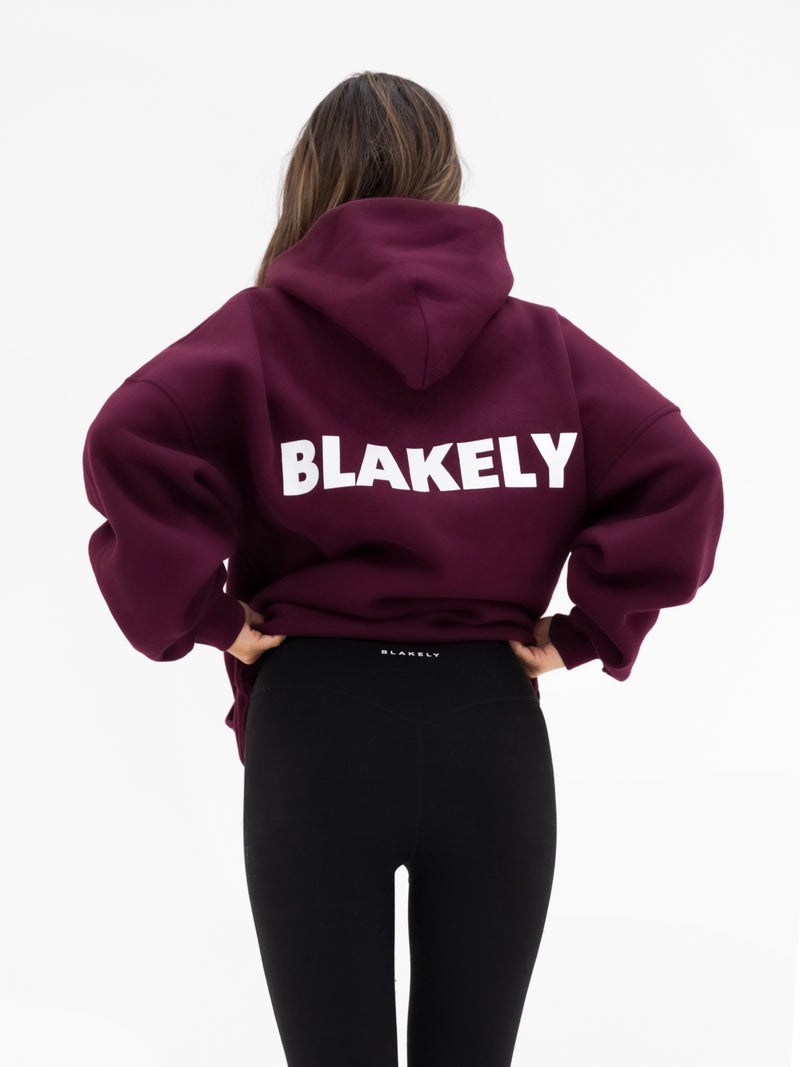 Kayla Oversized Hoodie - Dark Cherry