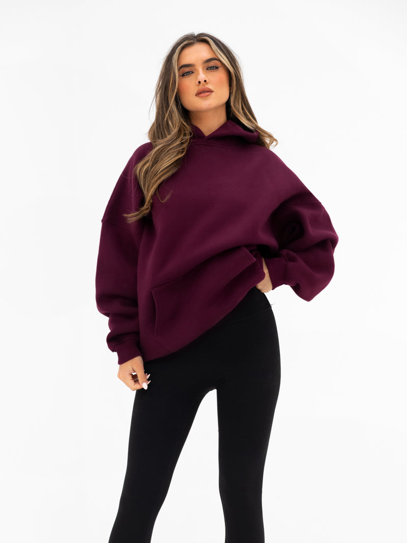Kayla Oversized Hoodie - Dark Cherry