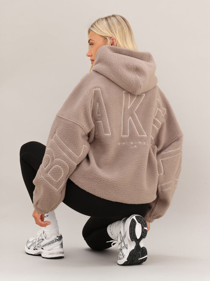 Borg Isabel Oversized Hoodie - Soft Brown