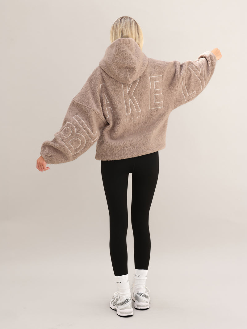 Borg Isabel Oversized Hoodie - Soft Brown