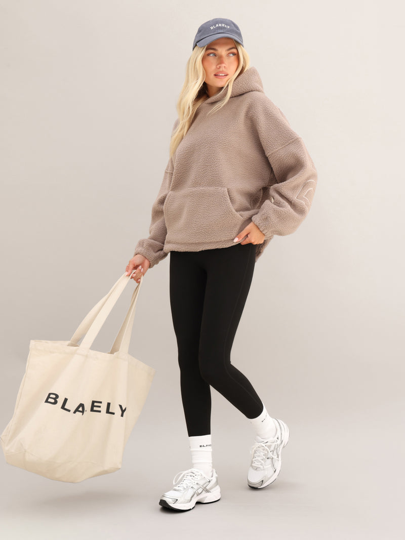 Borg Isabel Oversized Hoodie - Soft Brown