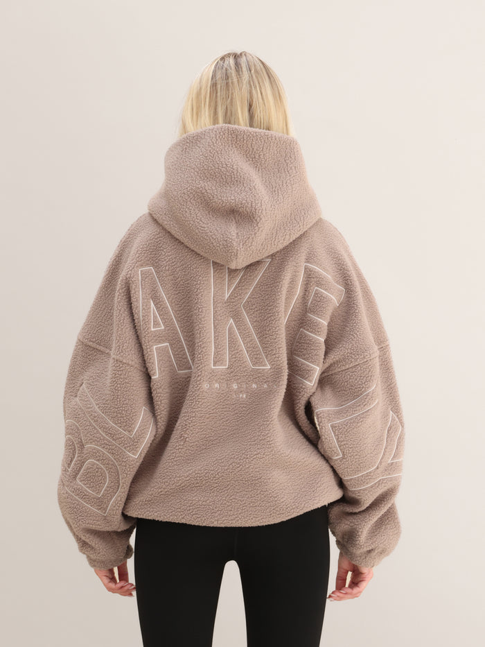 Borg Isabel Oversized Hoodie - Soft Brown