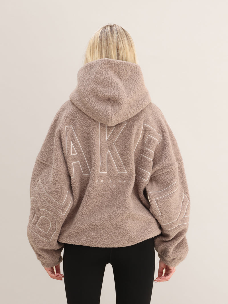 Borg Isabel Oversized Hoodie - Soft Brown