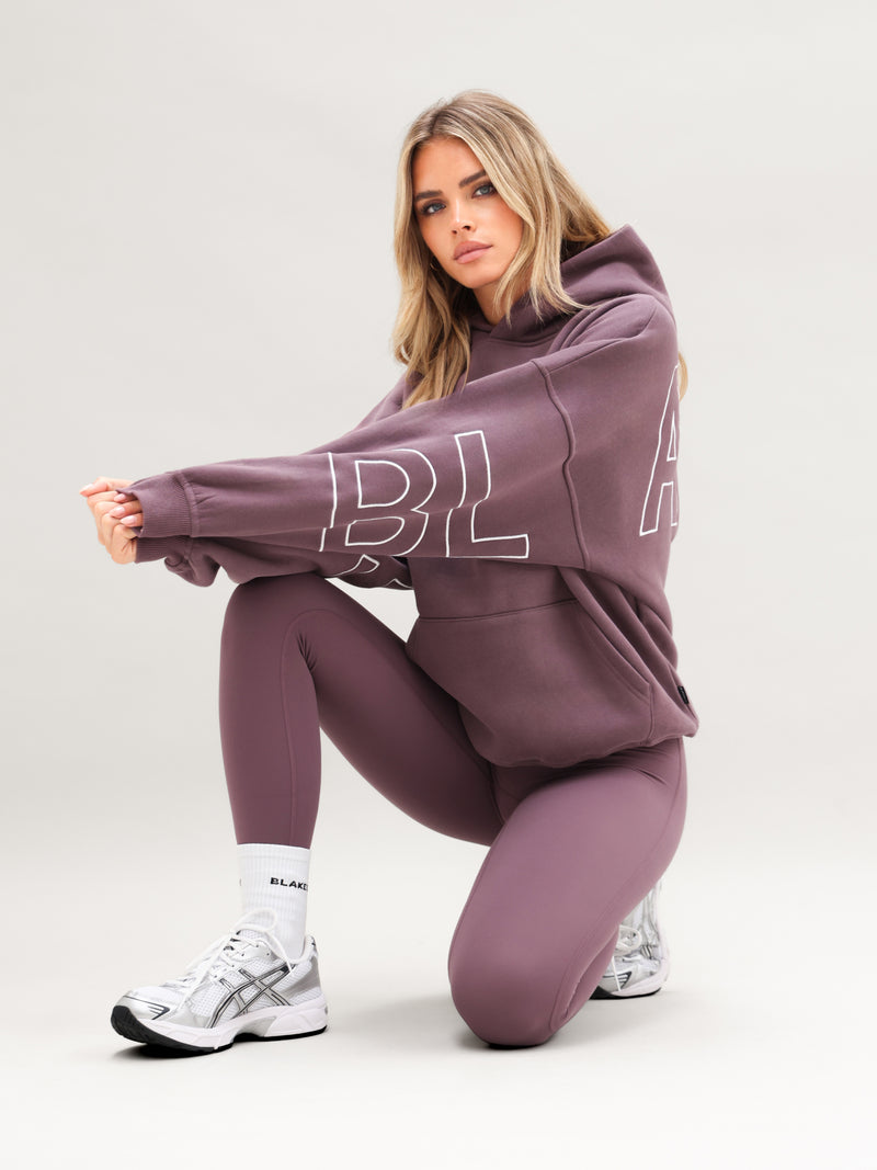 Embroidered Isabel Oversized Hoodie - Washed Plum