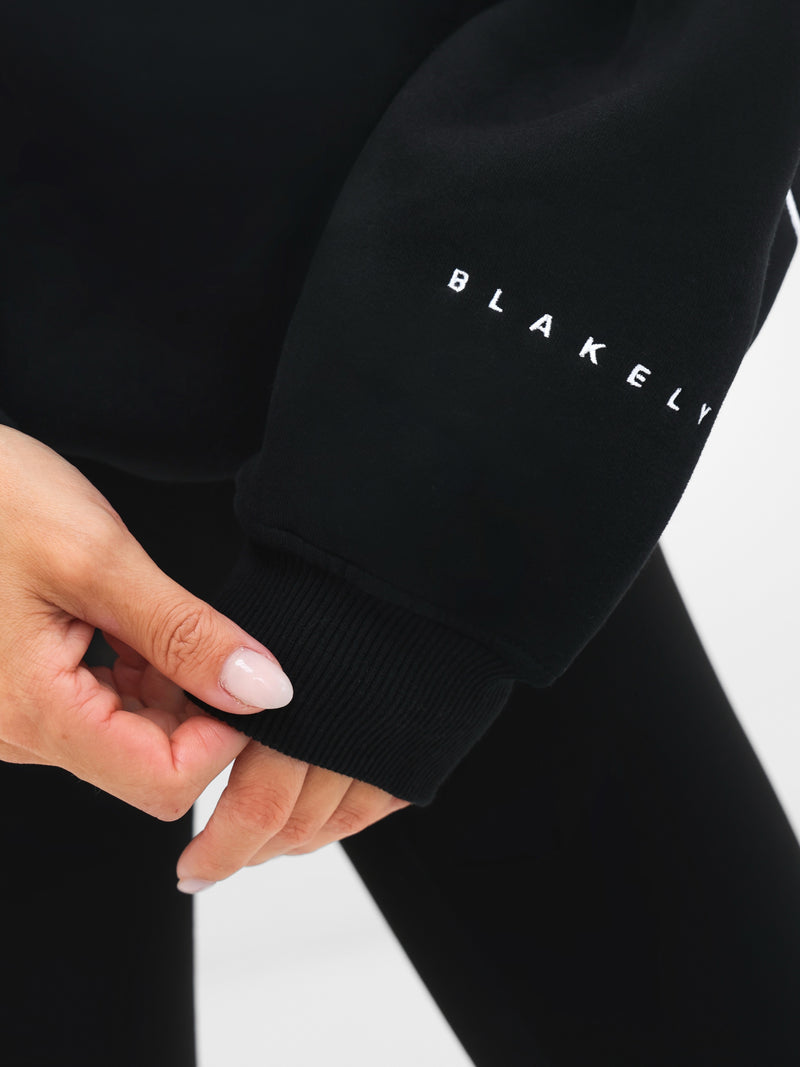 Embroidered Isabel Oversized Hoodie - Black