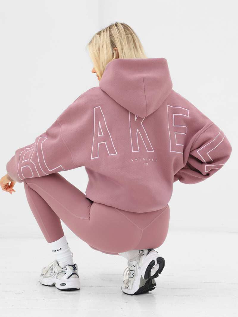 Embroidered Isabel Oversized Hoodie - Dusty Pink