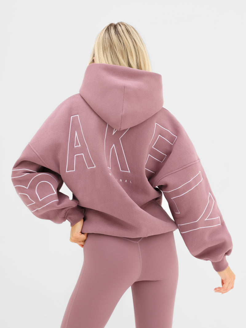 Embroidered Isabel Oversized Hoodie - Dusty Pink