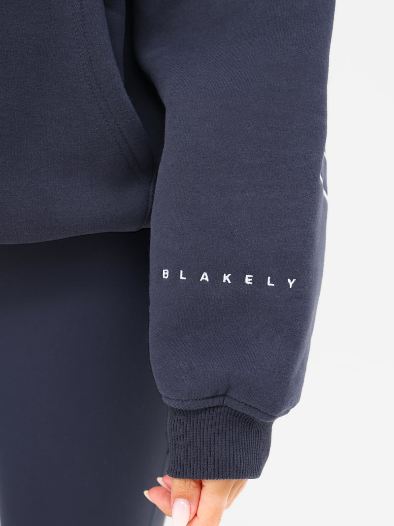 Embroidered Isabel Oversized Hoodie - True Navy
