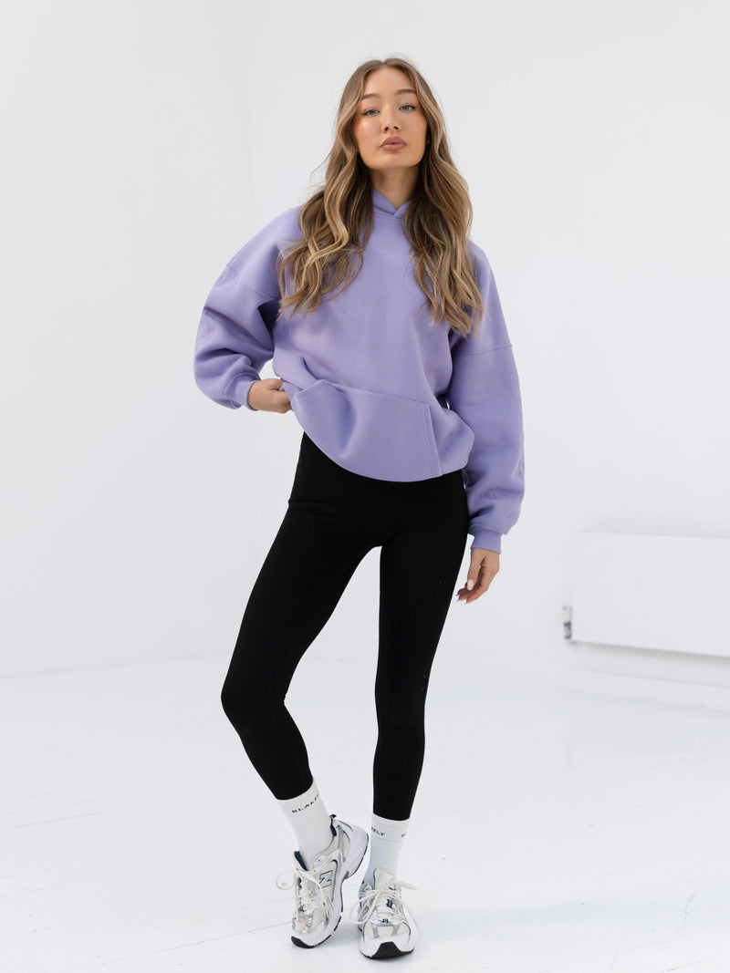 Embroidered Isabel Oversized Hoodie - Lilac