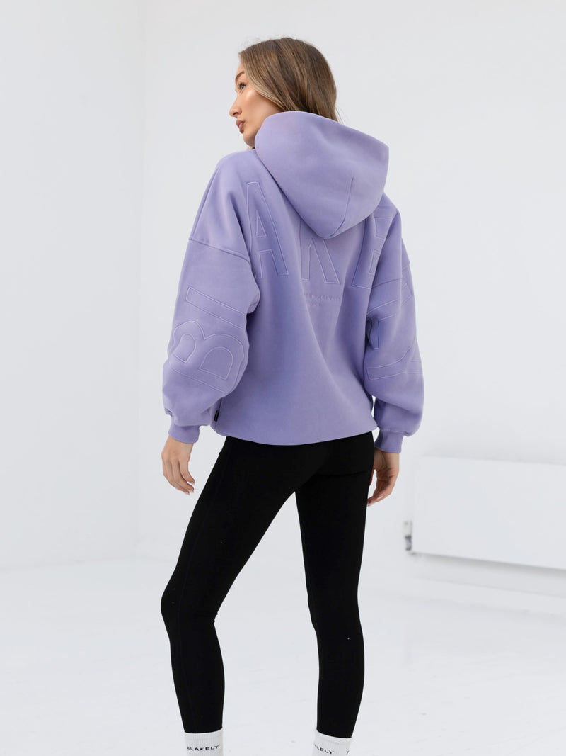 Embroidered Isabel Oversized Hoodie - Lilac