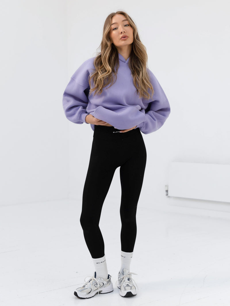 Embroidered Isabel Oversized Hoodie - Lilac