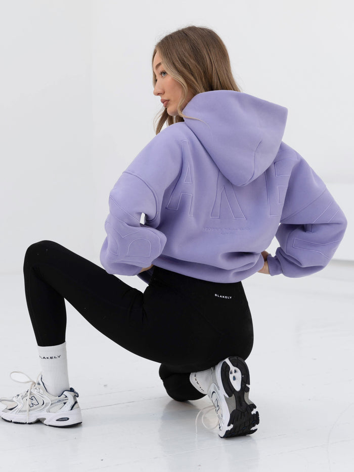 Embroidered Isabel Oversized Hoodie - Lilac