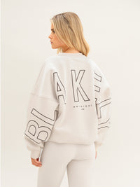 Embroidered Isabel Oversized Jumper - Soft Taupe