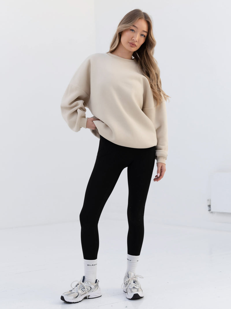 Embroidered Isabel Oversized Jumper - Bone