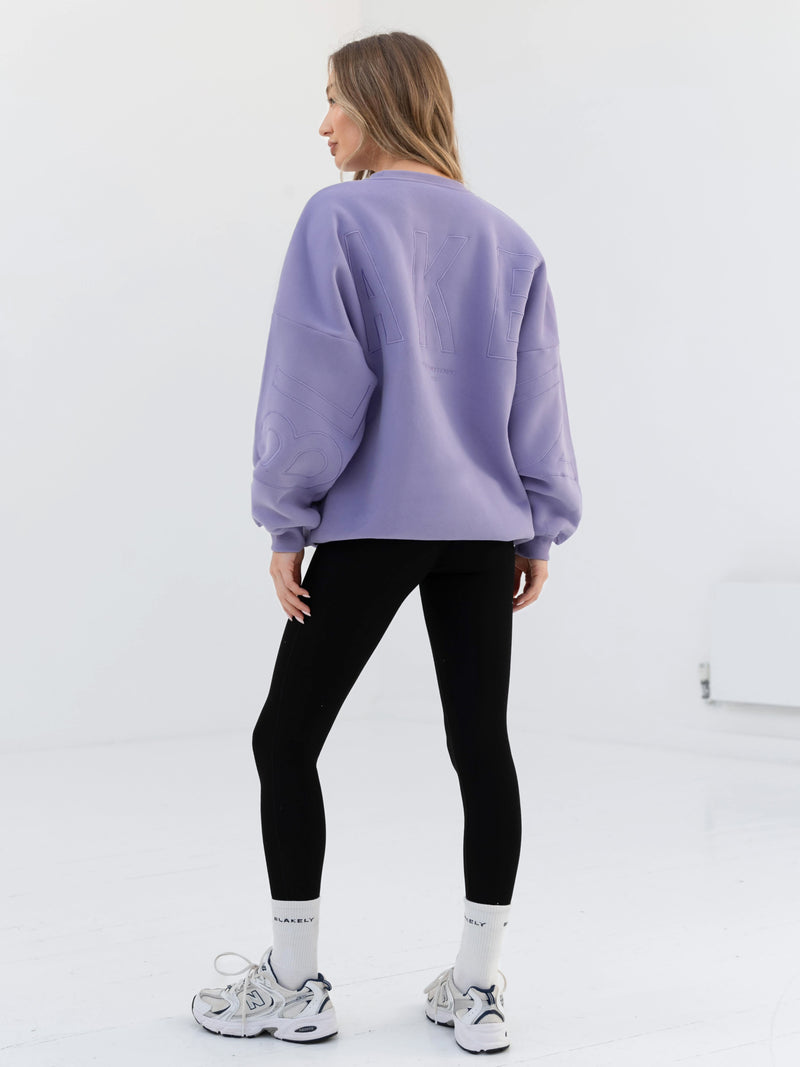 Embroidered Isabel Oversized Jumper - Lilac