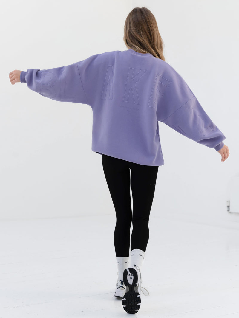 Embroidered Isabel Oversized Jumper - Lilac