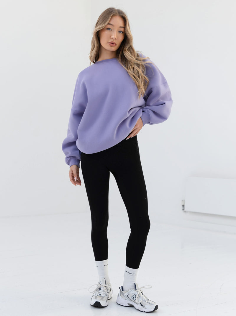 Embroidered Isabel Oversized Jumper - Lilac